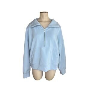 CALIA Oversized Half-Zip Sweater Light Blue Size Medium